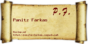 Panitz Farkas névjegykártya